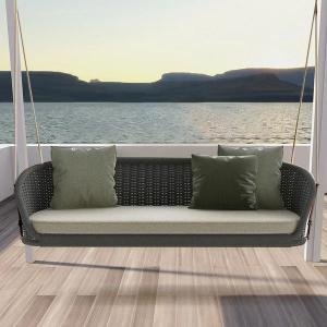 Juul Three Seater Hanging Swing Without Stand For Balcony , Garden Swing (Dark Grey) Braided & Rope