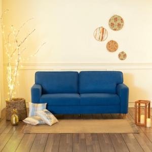 2 Seater Fabric Sofa In Blue Colour