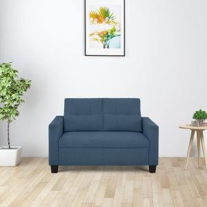 2 Seater Fabric Sofa In Blue Colour