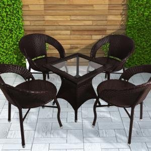 WS Outdoor Patio Seating Set 4 Chairs and 1 Table Set