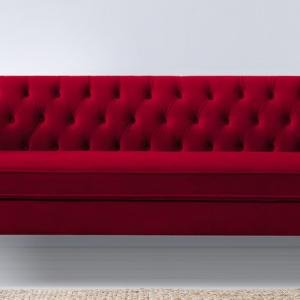 3 Seater Velvet Sofa In Maroon Color