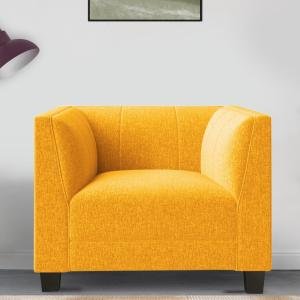 Febonic Chastin Fabric 1 Seater Sofa In Bold Yellow Colour