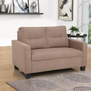 2 Seater Fabric Sofa In Brown Colour