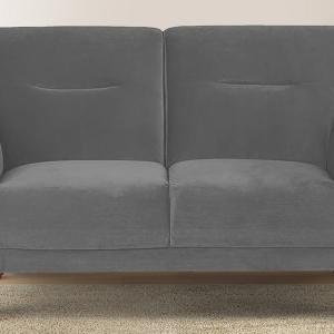 2 Seater Velvet Sofa In Grey Color