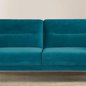 3 Seater Velvet Sofa In T Blue Color