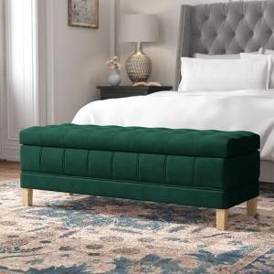 2 Seater Ottoman With Storage In Green Color