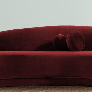 3 Seater Velvet Sofa In Maroon Color