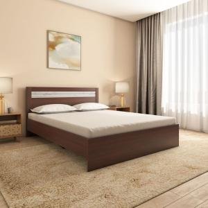 wood state King Bed without Storage (Walnut)