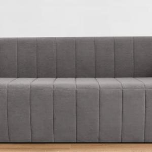 3 Seater Velvet Sofa In Grey Color