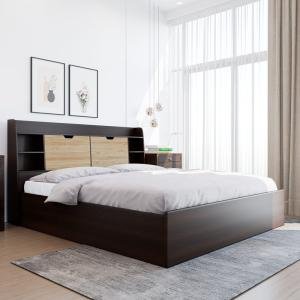 wood state King Bed With Storage (Wenge)