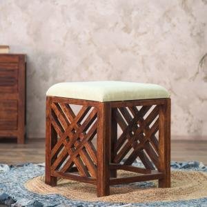 Duraster Ummed Solid Sheesham Wood Footrest Stool/Sitting Stool #1