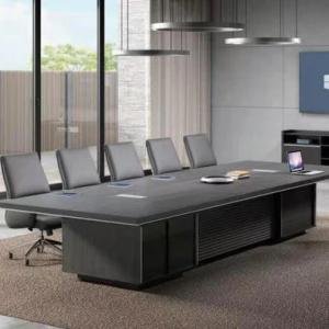 Meeting Table for Office Furniture Premium High Quality & Best Design Made in Particle Board/ MDF/Plywood with Wire Manager - Oak