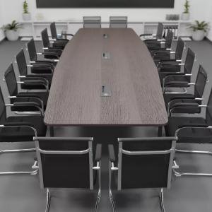 Meeting Table for Office Furniture High Quality & Modern Design Made in Particle Board/ MDF/Plywood with Metal Base 2 Wire Manager